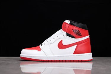 Air Jordan 1 High OG Grey Fog 555088-161 Red Unisex Sneaker