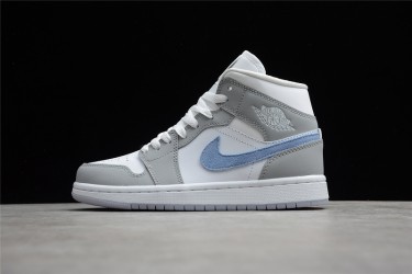 Nike Air Jordan 1 Mid Wolf Grey Aluminum BQ6472-105 Basketball Shoes