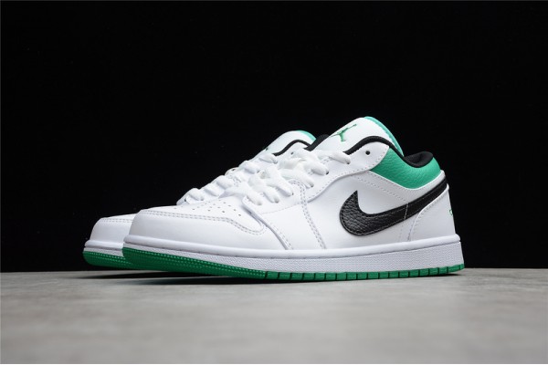 Nike Air Jordan 1 Low White Lucky Green 553558129 Basketball Shoes