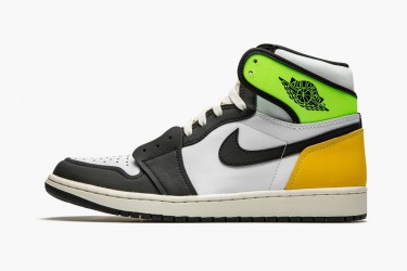 Air Jordan 1 Retro High White Black Volt University Gold Men 555088-118