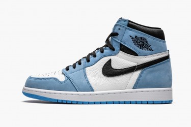 Air Jordan 1 Retro High White University Blue Black Men 555088-134