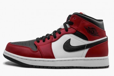 Air Jordan 1 Mid Chicago Black Toe Men 554724-069