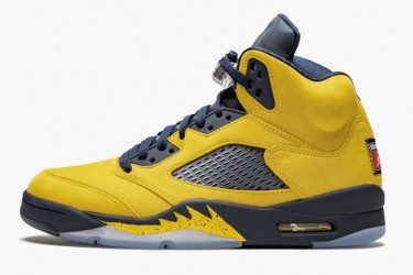 Air Jordan 5 Retro Michigan 2019 AmarilloCollege Navy Women/Men CQ9541-704