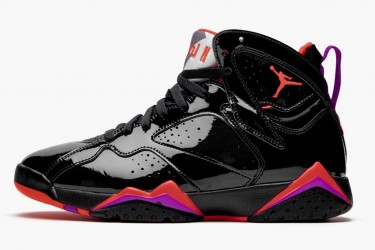 Air Jordan 7 Retro Black Patent Women/Men 313358-006