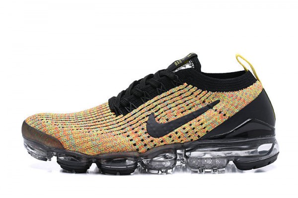 Nike Air VaporMax Flyknit 3 (W/M) Black Yellow Running Shoes  AJ6900-006