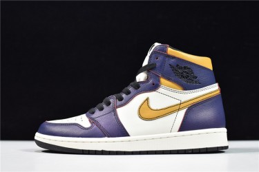 Air Jordan 1 High OG "LA to Chicago" Purple White Gold CD6578-507