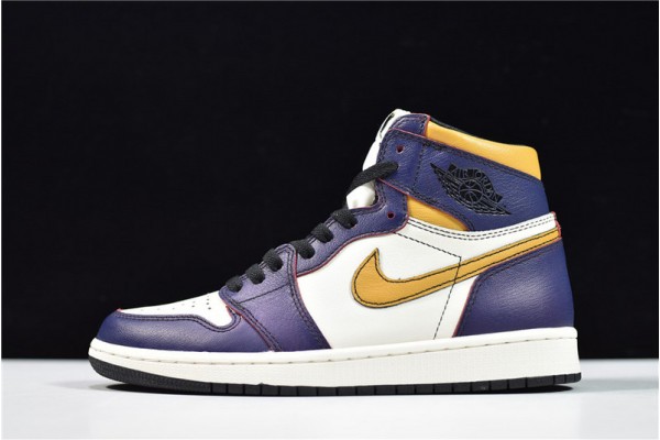 Air Jordan 1 High OG "LA to Chicago" Purple White Gold CD6578-507