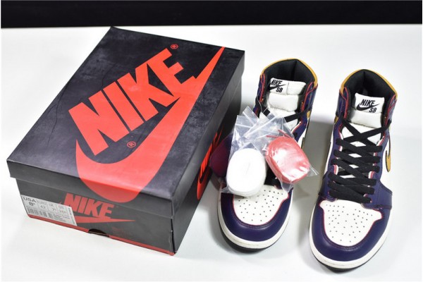 Air Jordan 1 High OG "LA to Chicago" Purple White Gold CD6578-507