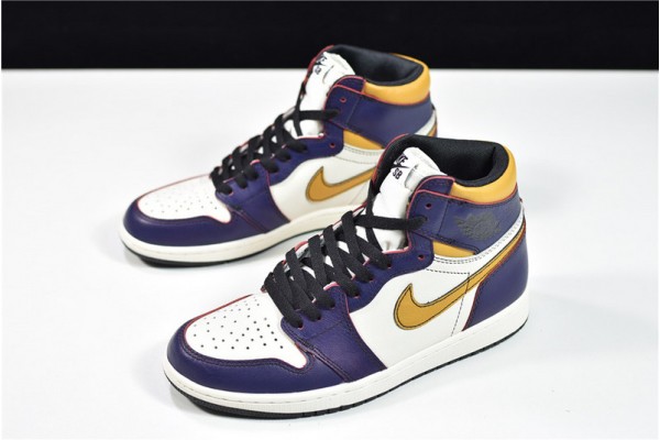 Air Jordan 1 High OG "LA to Chicago" Purple White Gold CD6578-507