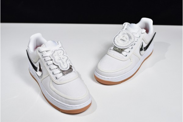Travis Scott x Nike Air Force 1 "White" White Silver AQ4211-100