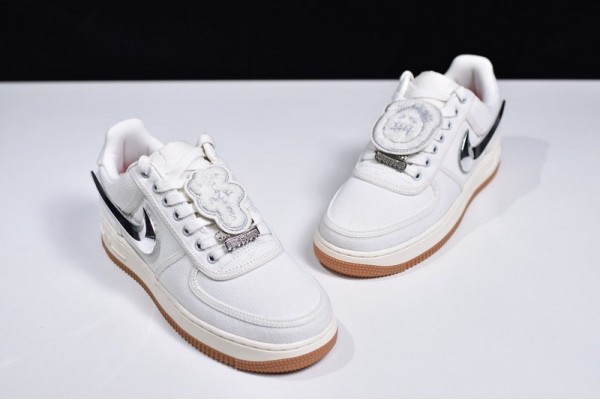Travis Scott x Nike Air Force 1 "Sail" White Silver AQ4211-101