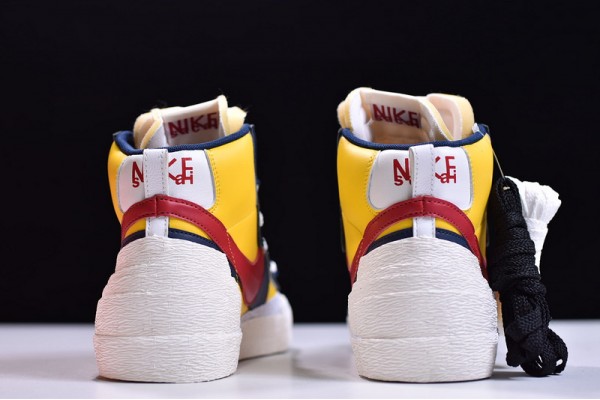 Sacai x Nike Blazer Mid "Maize Navy" Blue Red Yellow BV0072-700