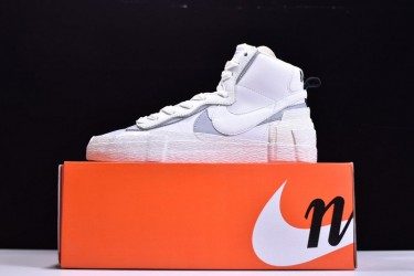 Sacai x Nike Blazer Mid "White Grey" Triple White BV0072-100