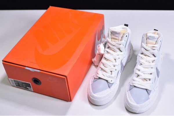 Sacai x Nike Blazer Mid "White Grey" Triple White BV0072-100