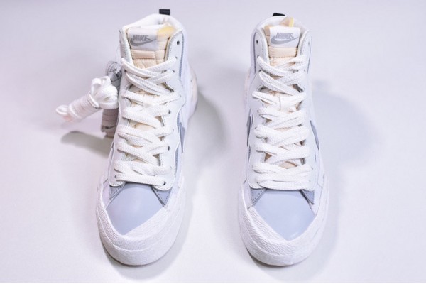 Sacai x Nike Blazer Mid "White Grey" Triple White BV0072-100