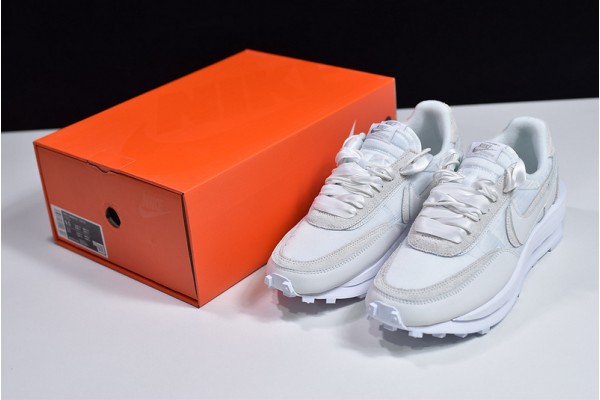Sacai x Nike LVD Waffle Daybreak "White Nylon" Triple White BV0073-101