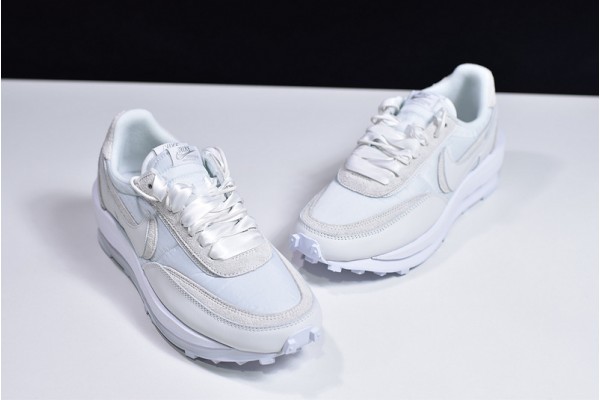 Sacai x Nike LVD Waffle Daybreak "White Nylon" Triple White BV0073-101