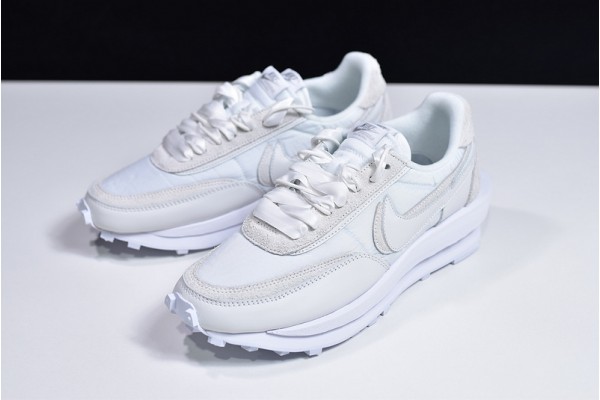 Sacai x Nike LVD Waffle Daybreak "White Nylon" Triple White BV0073-101