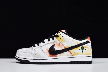 Nike Dunk SB Low Pro "Raygun Tie-Dye" White Yellow Orange BQ6832-101