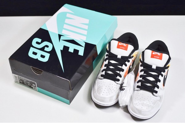 Nike Dunk SB Low Pro "Raygun Tie-Dye" White Yellow Orange BQ6832-101
