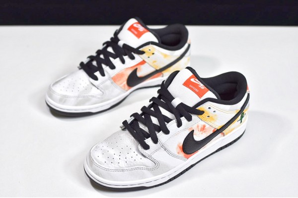 Nike Dunk SB Low Pro "Raygun Tie-Dye" White Yellow Orange BQ6832-101