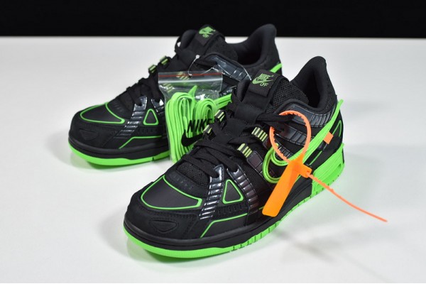 Off-White x Nike Air Rubber Dunk "Green Strike" Green Black CU6015-001