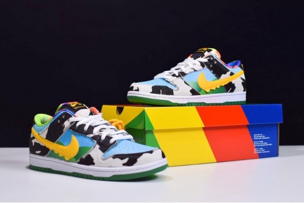 Ben Jerry x Nike SB Dunk Low "Chunky Dunky" Milk White Black Blue CU3244-100