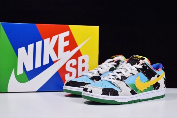 Ben Jerry x Nike SB Dunk Low "Chunky Dunky" Milk White Black Blue CU3244-100