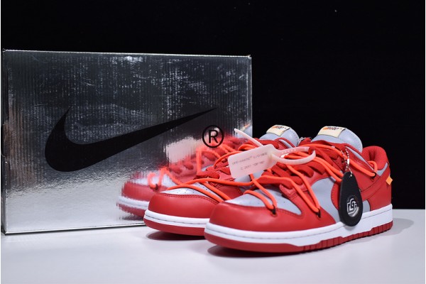 Off-White x Nike SB Dunk Low "University Red" Red Gray CT0856-600