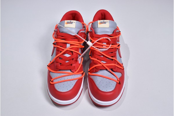 Off-White x Nike SB Dunk Low "University Red" Red Gray CT0856-600