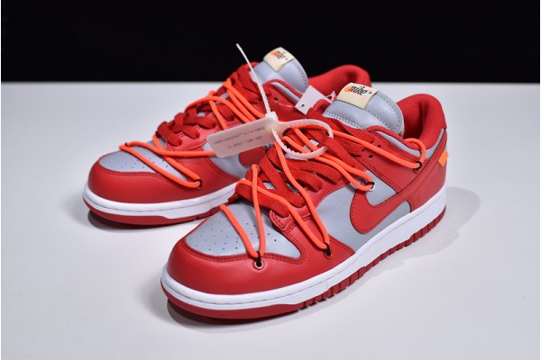 Off-White x Nike SB Dunk Low "University Red" Red Gray CT0856-600